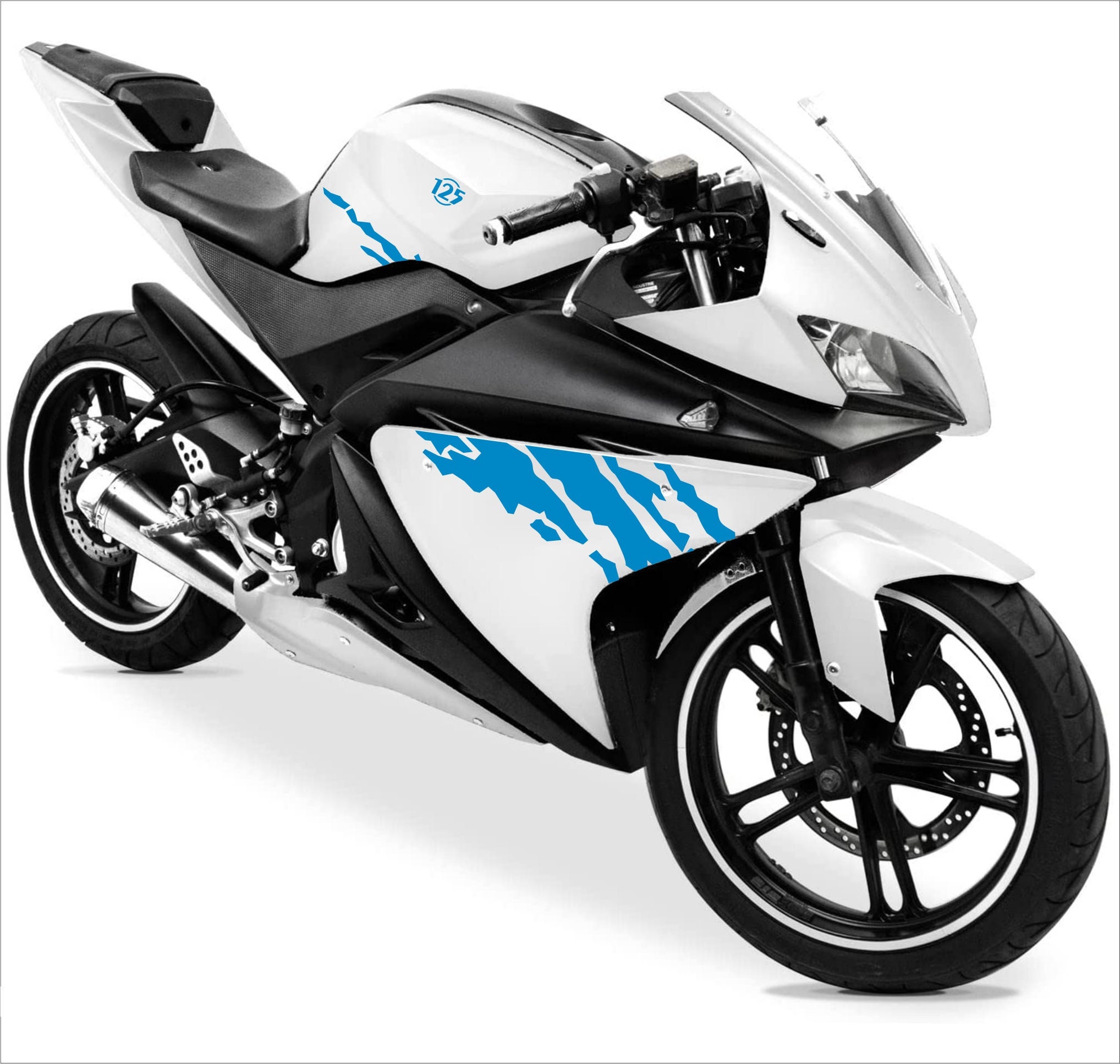 Stickers compatible with Yamaha YZF-R125 R125 (R.-L.) Fairing motorcycle decal stickers sporty design COD. M0127