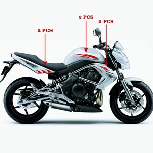 Adesivi Compatibili con Kawasaki ER-6N (2009-2011) serbatoio DX-SX stickers Moto Motorbike Design M0291