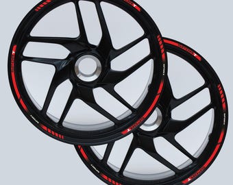 Complete Set of 17 Inch Motorcycle Wheel Rim Stripes Stickers + Inner Rim Thread Sport Decal Racing Stickers Strips D0151