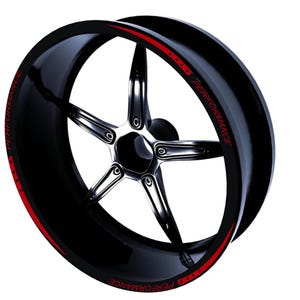 Set di Strisce Cerchi Moto per 2 Ruote da 15" a 19" Pollici - Adesivi Ruote Moto Resistenti - Adesivi Cerchi Moto - Design Racing D0115