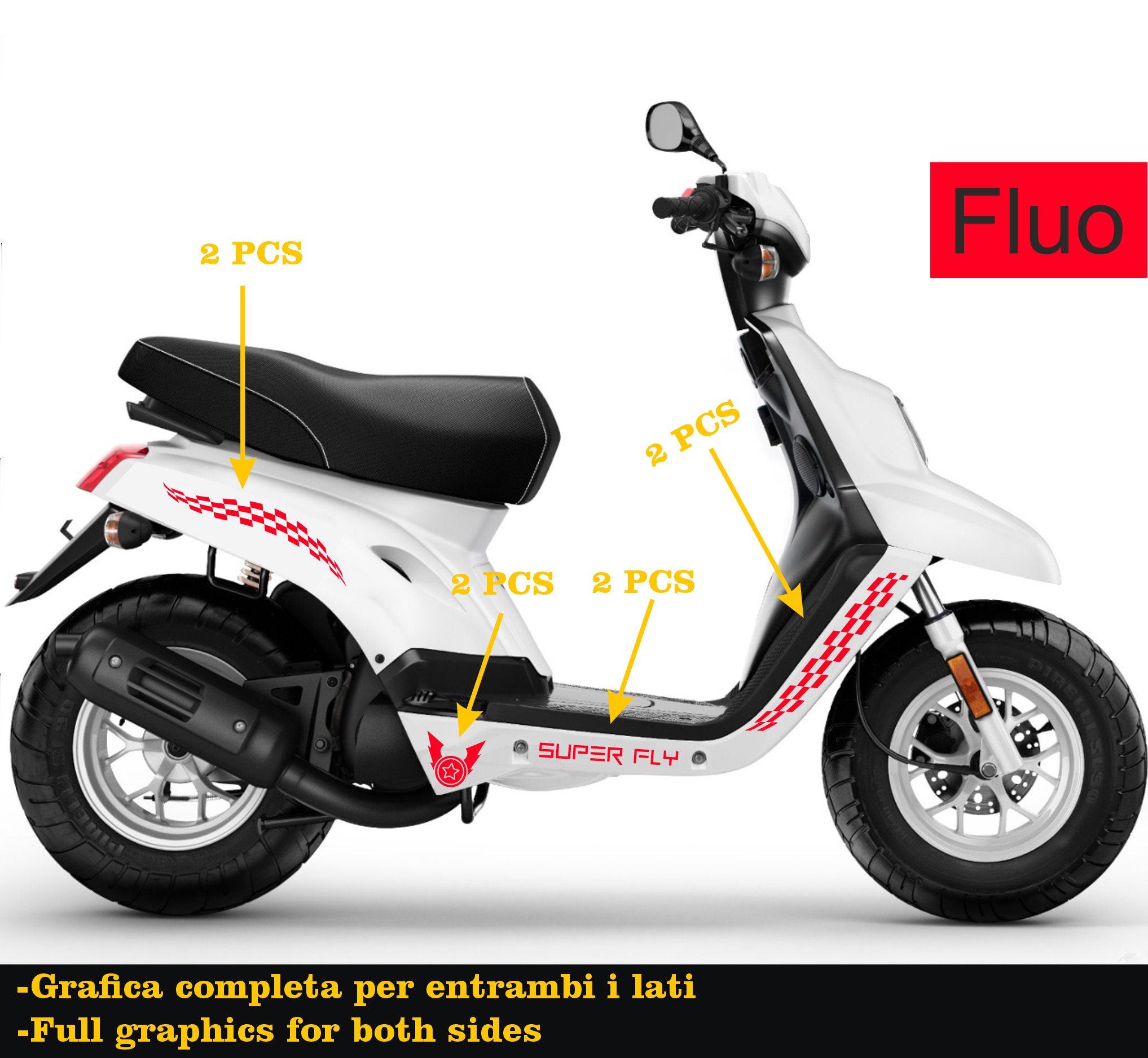 3AA　BW'S　MBK　BOOSTER　　インナーレッグ　ソリッド白　新品 MBK Booster Stickers MBK Booster Decals - Motorcycle, High Quality