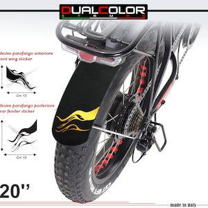 FAT BIKE Fahrrad-Schutzblech-Aufkleber, 20 Zoll Rad, Fat-Bike-Zubehör, MTB-Schutzblech-Aufkleber vorne und hinten – B0099