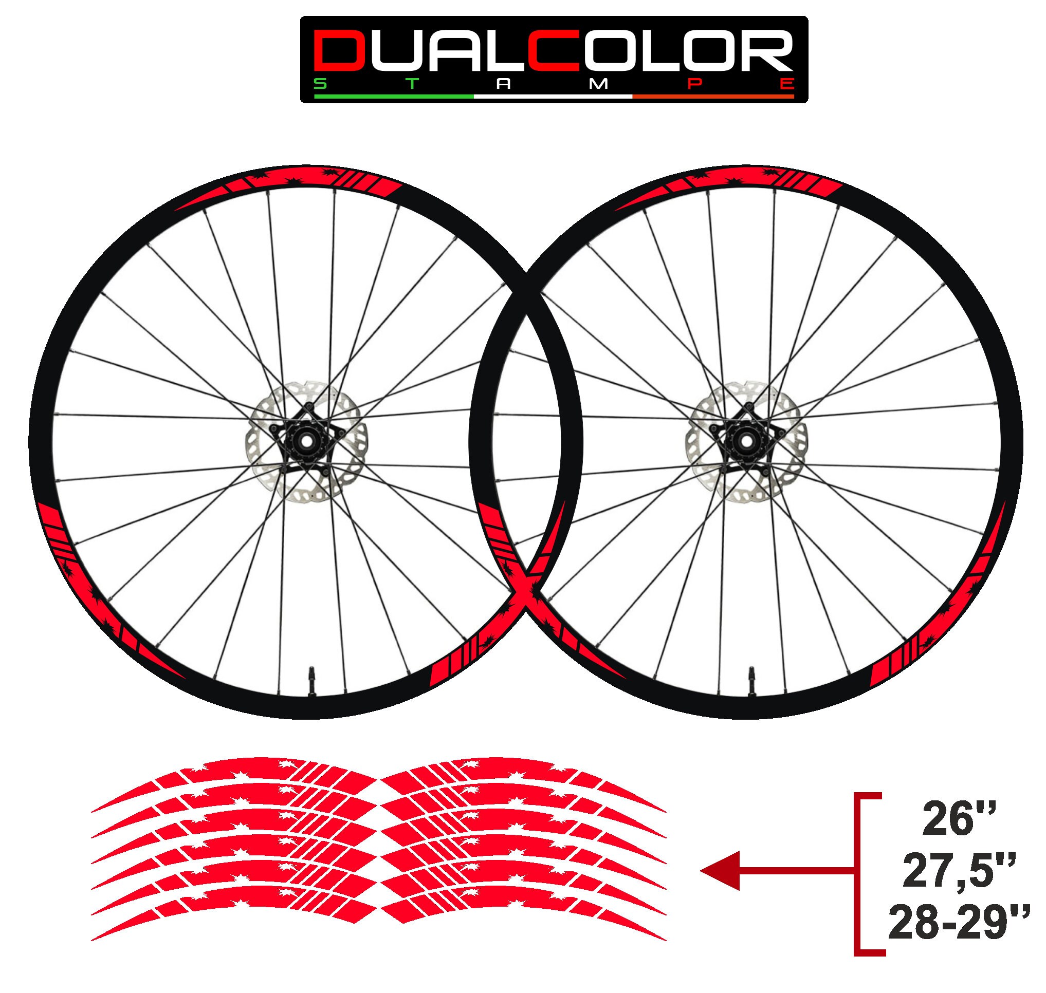 Felgenaufkleber Set Für 26-29 Zoll Fahrräder – 1,8 Cm Breit, Orange, MTB Bike Sticker (27,5 Zoll)