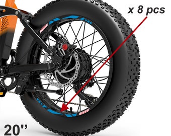 DualColorPrints FAT BIKE Bike Rim Stickers 20'' Inch Fat Bike Wheel MTB Stickers Rims fat bike accessories Austrian flag B0114