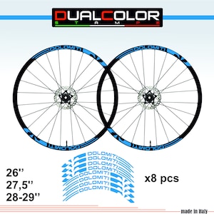 Naklejki na felgi rowerowe 26'' - 27,5'' - 28-29'' Calowe koła rowerowe naklejki na felgi rowerowe akcesoria MTB DOLOMITI B0059