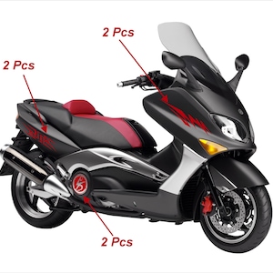 Adesivi Compatibili con Yamaha T-max 500 (2001-2007) Carena moto decal stickers (DX-SX) Design sportivo COD.M0123