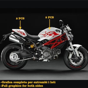 Adesivi per Ducati Monster 796 696 1100 carena moto serbatoio codino unghia moto colore a scelta COD.M0135