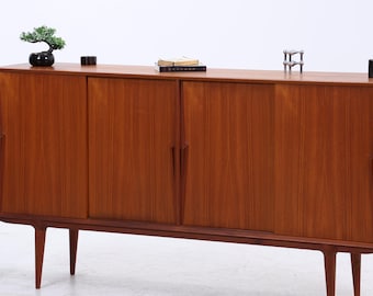 Vintage Teak Highboard von Omann Jun | Mid Century Sideboard Schubladen Schrank Holz Aufbewahrung