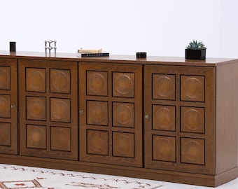 Brutalistisches Sideboard von Gerard Bartels | Mid Century TV Board mit Schubladen & Fächern Holz Aufbewahrung Vintage Anrichte