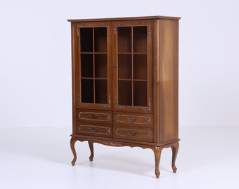 Vitrine Chippendale années 60 | Vitrine vintage armoire en bois style antique