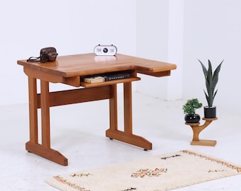 Vintage Teak Schreibtisch 60er Jahre | Mid Century Arbeitstisch Schultisch Frei Tisch Retro Holz Design