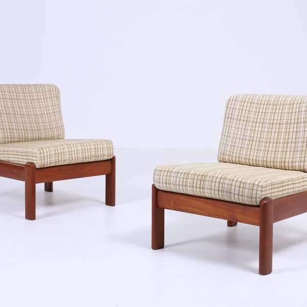 2x Mid-Century Sessel von Knoll Antimott  | Vintage Sessel Garnitur 60er Jahre Sofa Retro Braun Beige 70er