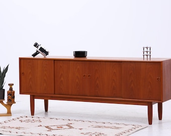 Vintage Teak Sideboard | Danish Design Anrichte | Mid Century Lowboard | 60er Jahre Schiebetüren
