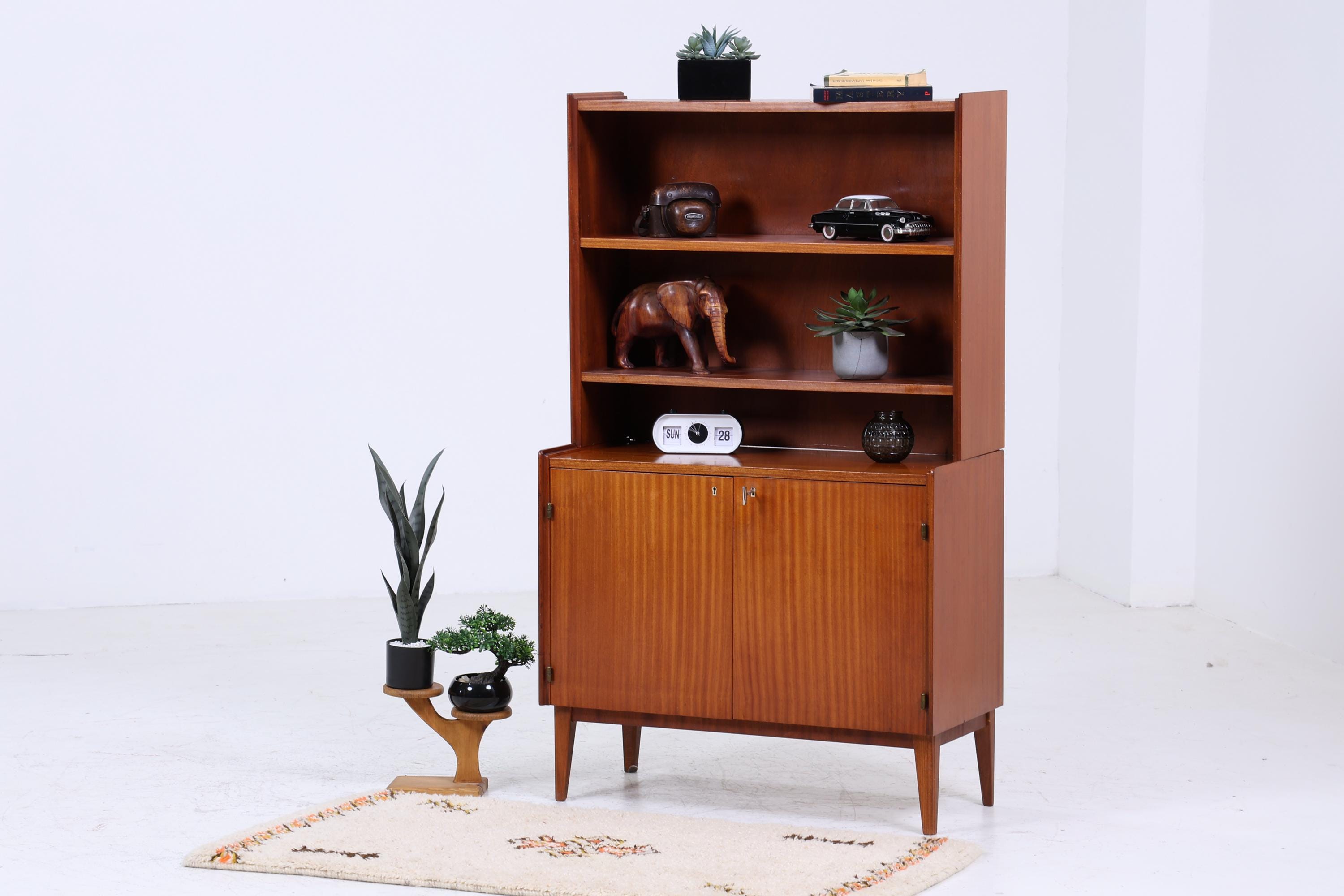 Vintage 1960s Bookcase | Mid Century Retro Wooden Storage Shelf