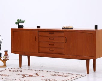 Credenza in teak Bartels | Credenza di metà secolo degli anni '60 | Cassettiera vintage con ante scorrevoli