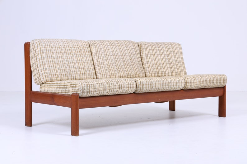 Mid-Century Sofa von Knoll Antimott Vintage Couchbett 60er Jahre Day Bed 3 sitzer Tagesbett Retro Braun Beige 70er zdjęcie 3