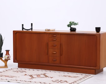 Vintage Dyrlund Teak Sideboard | Danish Modern Sideboard | Mid-Century Design | Sliding Doors and Drawers