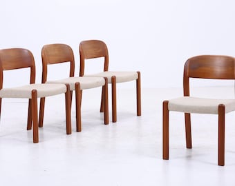 Vintage EMC Møbler dining chairs | Set of 4 teak | Danish Modern Dining Chairs | Denmark 1960s