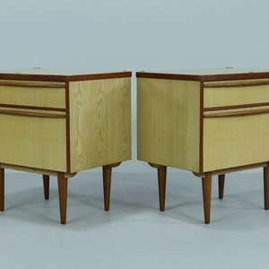 Vintage bedside tables 60s Mid Century Nightstand Mini Dresser Drawers Retro 70s image 3