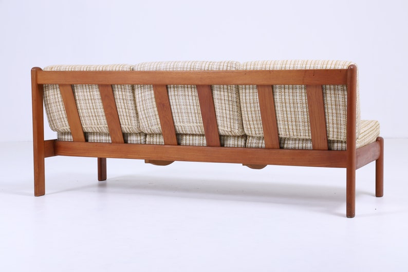 Canapé du milieu du siècle par Knoll Antimott Canapé-lit vintage années 60, lit de repos 3 places, rétro marron beige, années 70 image 6