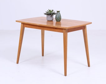 Vintage Küchentisch 60er Jahre | Mid Century Esstisch Ausziehbarer Tisch Retro 70er Birnbaum Holz
