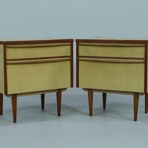 Vintage bedside tables 60s Mid Century Nightstand Mini Dresser Drawers Retro 70s image 2