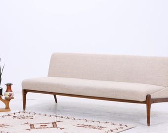 Vintage Daybed Sofa | Danish Design Sleeper Sofa | Mid-Century Couch | 1960s with Wooden Frame