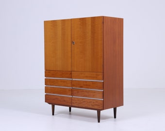 Vintage linnenkast jaren 60 | Mid Century-kast Compartimentele kast Ladenkast Retro hoogglans hout