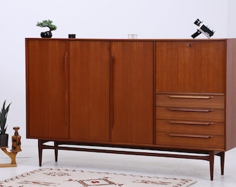 Vintage Teak Highboard von Heinrich Riestenpatt | Mid Century Schrank | Danish Design