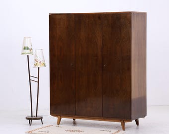 Vintage wardrobe | Mid-century wardrobe | 1950s/60s | Retro wooden wardrobe
