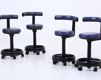 1v4 Siemens Sirona style rolling stool | Vintage practice & laboratory stool | Industrial design swivel stool