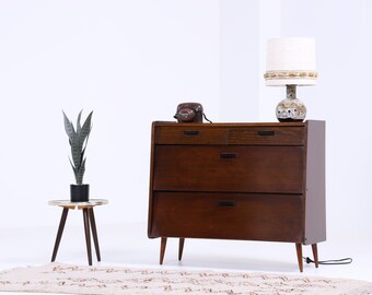 Dark vintage shoe cabinet from the 60s | Mid Century cabinet chest of drawers retro shoe cabinet hallway wood