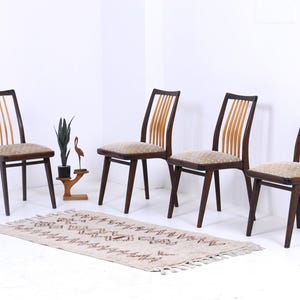 Set di 3 sedie vintage in legno | Sedie da pranzo con montanti Mid Century, stile vintage retrò anni &#39;60