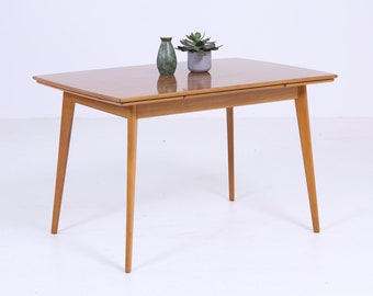 Vintage Küchentisch 60er Jahre | Mid Century Esstisch Ausziehbarer Tisch Retro 70er Nussbaum Holz