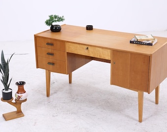 Vintage Schreibtisch | Mid Century Design | 1960er Jahre | Schreibtisch mit Schubladen und Schrankfach