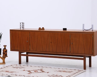 Vintage 60er Sideboard Nussbaum mit Barfach | Mid Century Highboard Anrichte