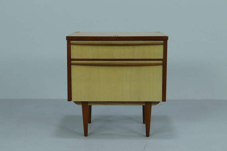 Vintage bedside tables 60s Mid Century Nightstand Mini Dresser Drawers Retro 70s image 5