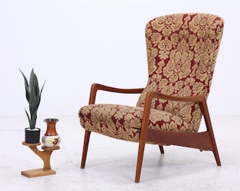 Vintage Teak Armchair | Mid-Century Lounge Chair | Danish Design Style | 1960s Recliner