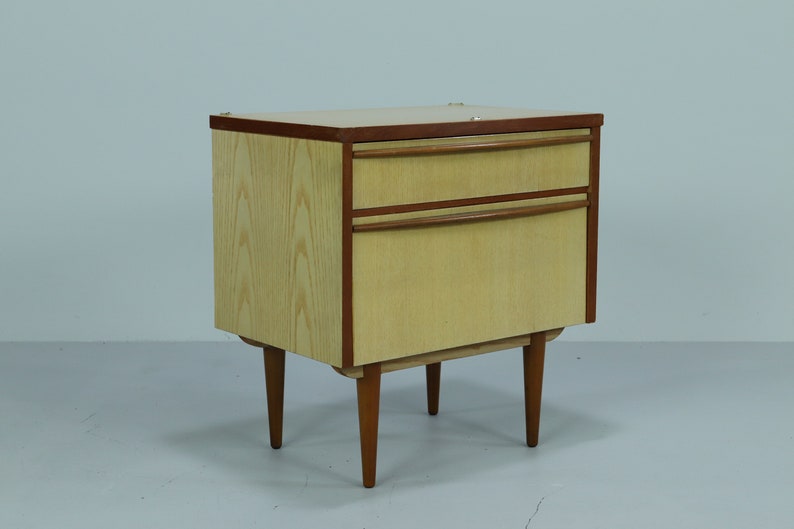 Vintage bedside tables 60s Mid Century Nightstand Mini Dresser Drawers Retro 70s image 6