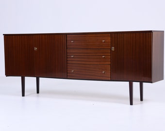 Hochglanz Sideboard 60er Jahre | Mid Century Anrichte Vintage Schubladen Kommode Schrank Retro Holz