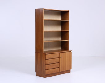 Vintage Regal 60er Jahre | Mid Century Bücherregal Kommode Schmal Retro 70er Nussbaum