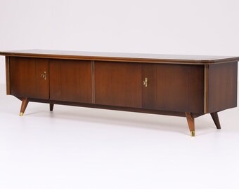 Vintage Lowboard 60er Jahre | Mid Century Sideboard Kommode Retro 70er Holz Gold Braun