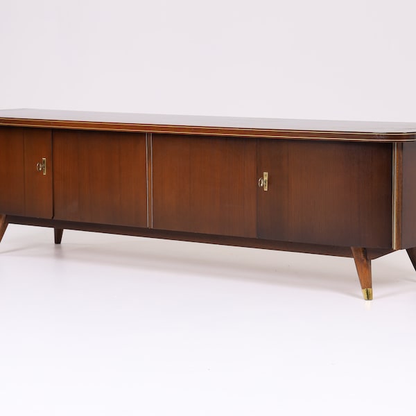 Vintage Lowboard 60s | Mid Century Sideboard Chest of Drawers Retro 70s Wood Gold Brown