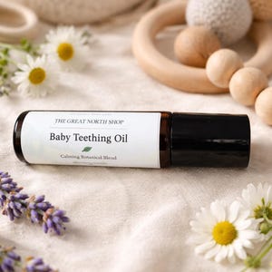 Natural Baby Teething Oil Roller | Soothing Chamomile, Lavender & Copaiba | Gentle Relief Blend | External Use Only | Organic Baby Care
