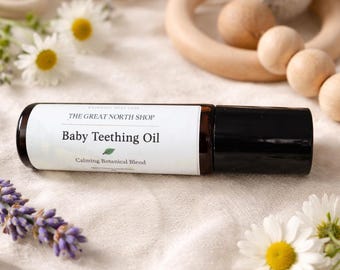 Natural Baby Teething Oil Roller | Soothing Chamomile, Lavender & Copaiba | Gentle Relief Blend | External Use Only | Organic Baby Care