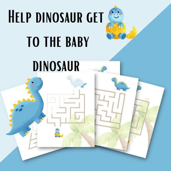 Printable Dinosaur Maze Games for Kids Activity Sheets for - Etsy