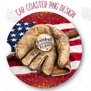 Car Coaster Baseball Mom, Game Day Car Coaster Sublimation Digital Design Download for Sublimation - PNG