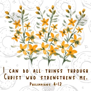 Christian PNG, I can do all things through Christ Sublimation Design, Bible Verse DTF Shirt Design Philippians 4:13