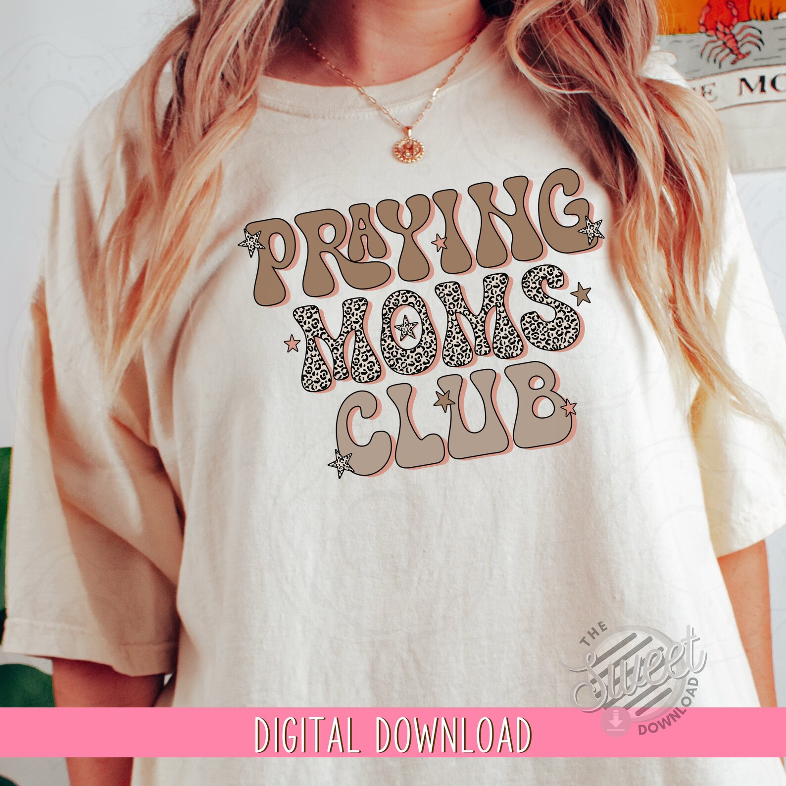 Retro PNG Christian Sublimation Design Praying Moms Club - Etsy