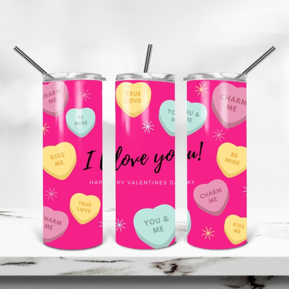 Valentine Quotes, Saying, Hearts Tumbler, Valentines Day Tumbler Wrap, 20oz  Skinny Tumbler Sublimation Designs Template PNG Digital Download 